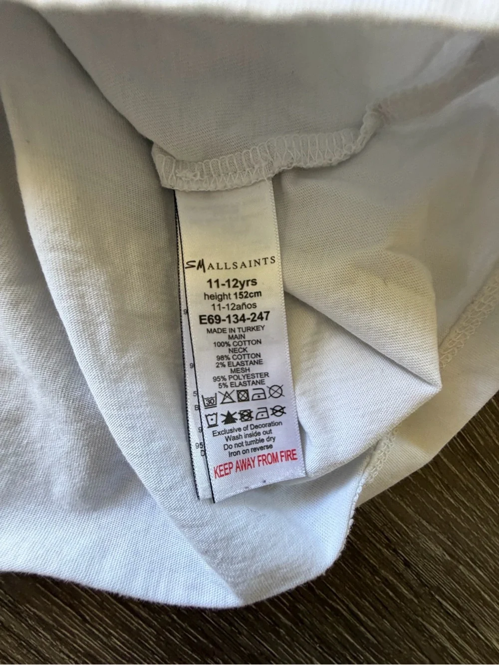 All Saints White Graphic Tulle Sleeve Tee